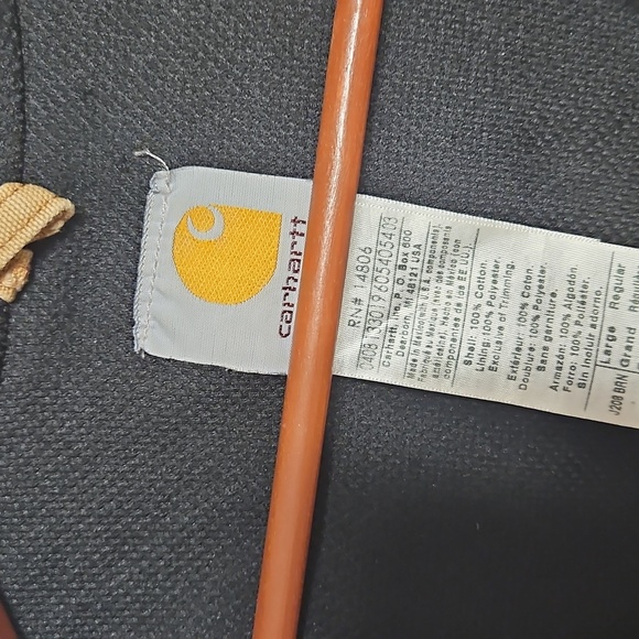 Carhartt Tan Hooded Jacket with Brown Trim - Picture 2 of 8